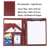 A4 PU Leather File Folder With Calculator Multifunction Office Supplies Organizer Manager Document Pads Briefcase Padfolio Bags