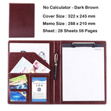 A4 PU Leather File Folder With Calculator Multifunction Office Supplies Organizer Manager Document Pads Briefcase Padfolio Bags