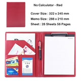 A4 PU Leather File Folder With Calculator Multifunction Office Supplies Organizer Manager Document Pads Briefcase Padfolio Bags