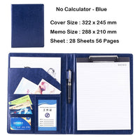 A4 PU Leather File Folder With Calculator Multifunction Office Supplies Organizer Manager Document Pads Briefcase Padfolio Bags