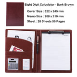 A4 PU Leather File Folder With Calculator Multifunction Office Supplies Organizer Manager Document Pads Briefcase Padfolio Bags