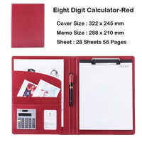 A4 PU Leather File Folder With Calculator Multifunction Office Supplies Organizer Manager Document Pads Briefcase Padfolio Bags