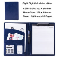 A4 PU Leather File Folder With Calculator Multifunction Office Supplies Organizer Manager Document Pads Briefcase Padfolio Bags