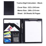 A4 PU Leather File Folder With Calculator Multifunction Office Supplies Organizer Manager Document Pads Briefcase Padfolio Bags