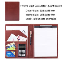 A4 PU Leather File Folder With Calculator Multifunction Office Supplies Organizer Manager Document Pads Briefcase Padfolio Bags