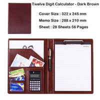 A4 PU Leather File Folder With Calculator Multifunction Office Supplies Organizer Manager Document Pads Briefcase Padfolio Bags