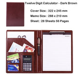 A4 PU Leather File Folder With Calculator Multifunction Office Supplies Organizer Manager Document Pads Briefcase Padfolio Bags