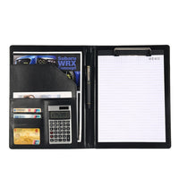 A4 PU Leather File Folder With Calculator Multifunction Office Supplies Organizer Manager Document Pads Briefcase Padfolio Bags