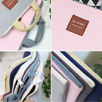 Large Canvas A4 File Folder Document Bag Business Briefcase Paper Storage Organizer Bag Stationery School Office Supplies