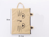 1pc A4 Cat Canvas Bag Fabric File Folder Document Bag Notebook Storage Organizer Bag Office School Supplies