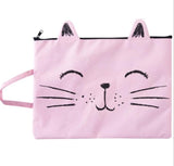 1pc A4 Cat Canvas Bag Fabric File Folder Document Bag Notebook Storage Organizer Bag Office School Supplies