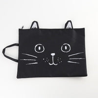 1pc A4 Cat Canvas Bag Fabric File Folder Document Bag Notebook Storage Organizer Bag Office School Supplies