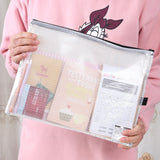 1PCS A4 Zipper File Folder Bag PVC Waterproof Oxford Cloth File Holder Bag Multi-Functional  Portable Travel Outdoor Storage